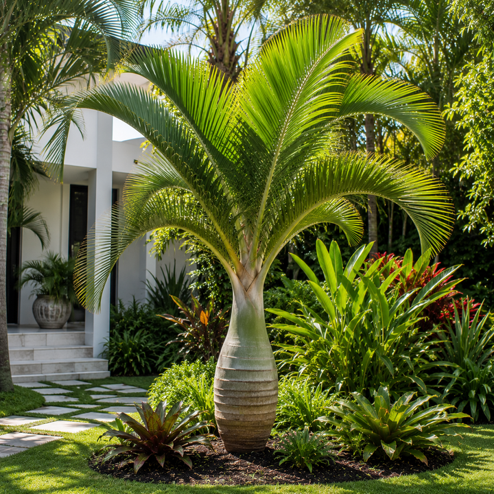 Spindle Palm - Hyophorbe verschaffeltii in an Australian garden setting