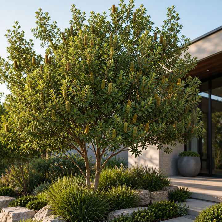 Swamp Banksia - Banksia robur in an Australian garden setting
