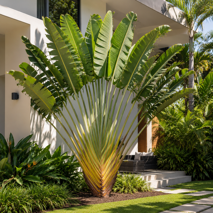 Traveler's Palm - Ravenala madagascariensis in an Australian garden setting