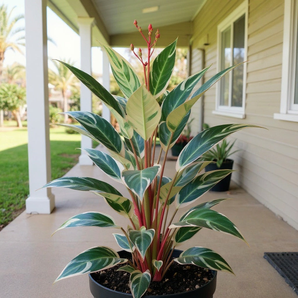 Triostar Prayer Plant showing mesmerizing colourful foliage