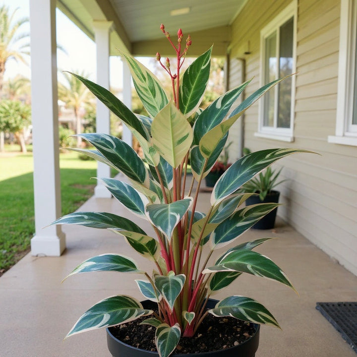 Triostar Prayer Plant showing mesmerizing colourful foliage