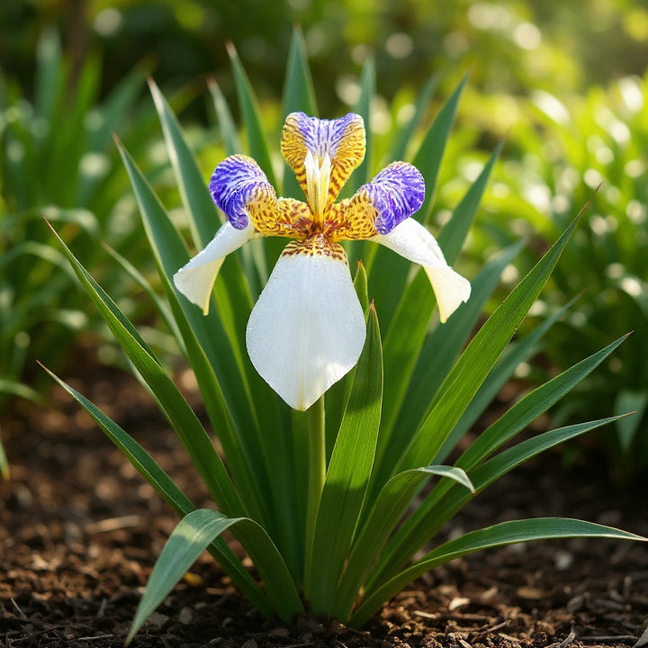Walking Iris plant showing exotic orchid-like flowers