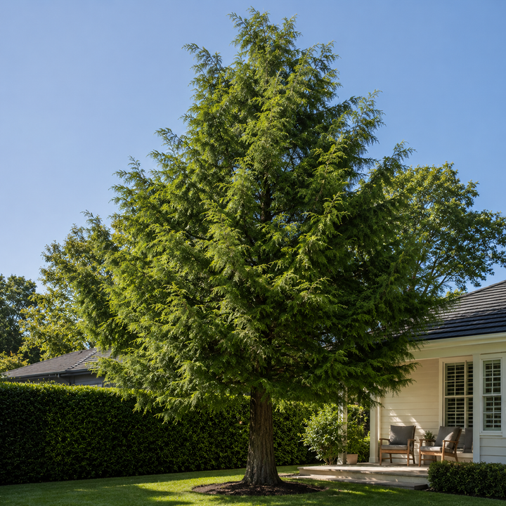 Western Red Cedar - Thuja plicata in an Australian garden setting