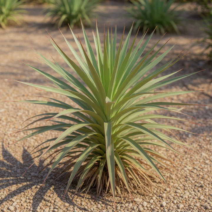 Yucca desmetiana plant showing architectural foliage